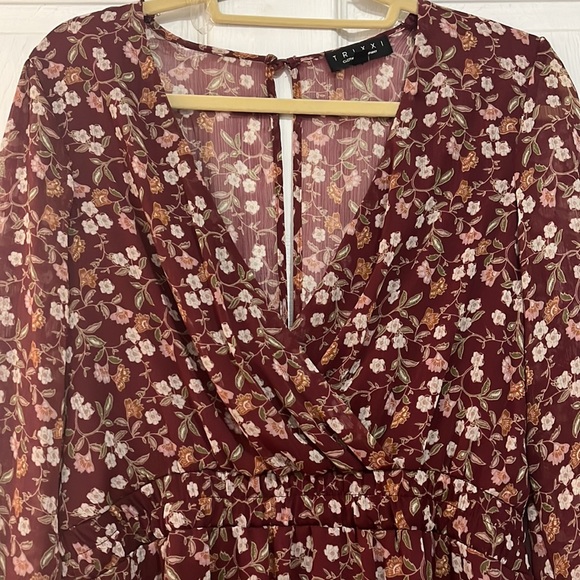 Burgundy floral dress - Picture 2 of 4